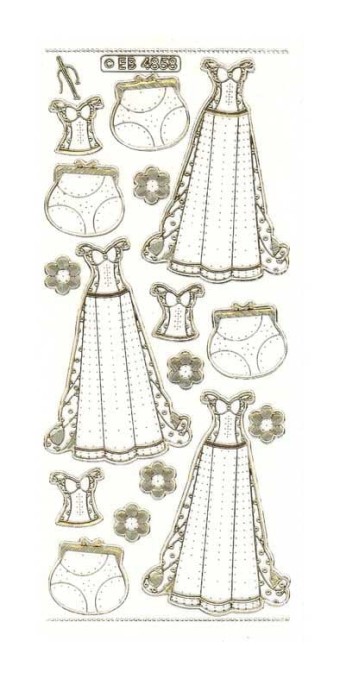 Evening Dress Paper Embroidery Craft Sticker 