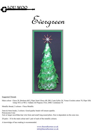 Evergreen Christmas Tree Torchon Bobbin Lace 