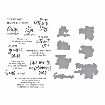 Fair Winds Sentiment Rubber Stamps & Metal Cr