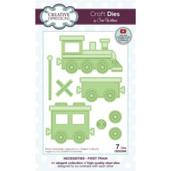 First Train 7 Paper Craft Metal Dies by Sue W