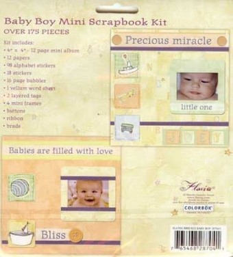 Flavia Baby Boy Mini Scrapbook Album Kit - Co