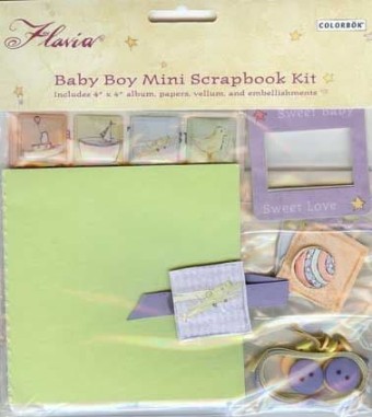 Flavia Baby Boy Mini Scrapbook Album Kit - Co