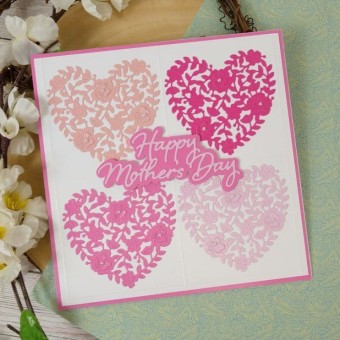 Floral Heart Moonstone Paper Craft Cutting Di