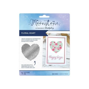 Floral Heart Moonstone Paper Craft Cutting Di