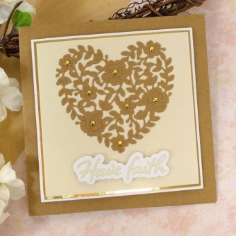 Floral Heart Moonstone Paper Craft Cutting Di