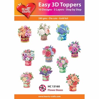 Flower Boxes Easy 3D  Craft Toppers for Paper