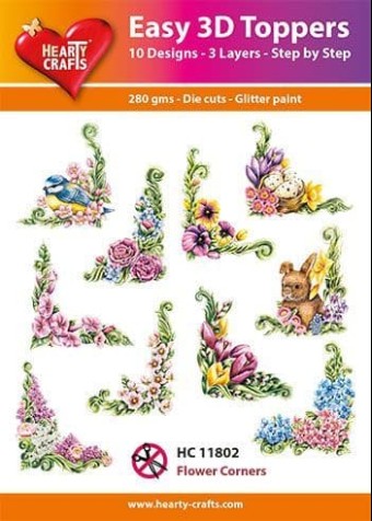 Flower Corners Easy 3D  Craft Toppers for Pap