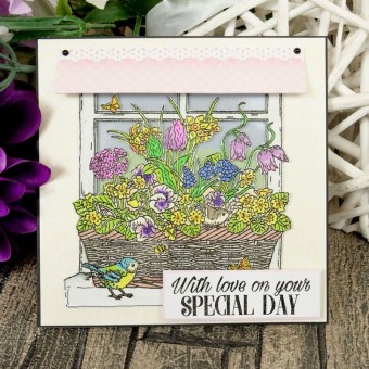 Flowers In The Window Clear Rubber Stamps by 