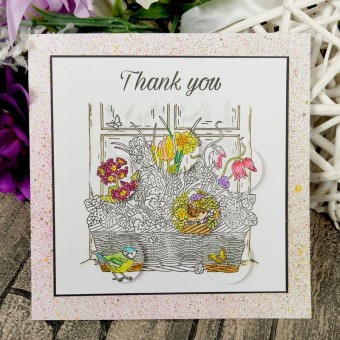 Flowers In The Window Clear Rubber Stamps by 