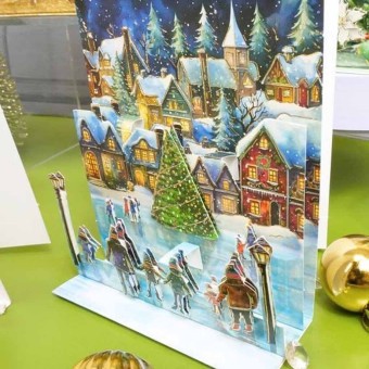 Frosty Nights Pop Up Stepper Card Paper Craft