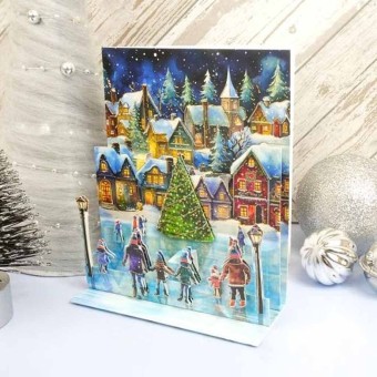 Frosty Nights Pop Up Stepper Card Paper Craft