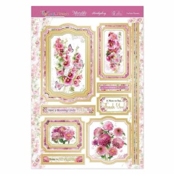 Fuchsia Flowers Die Cut Luxury Topper Set For