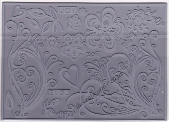 Funky Florals U-Mount A5 Rubber Stamps Plate 