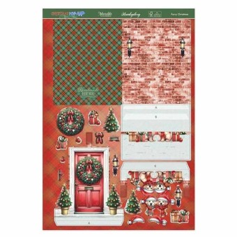 Furry Christmas Pop Up Stepper Card Paper Cra