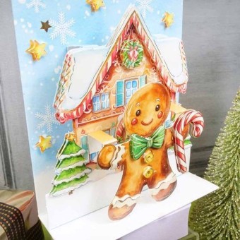 Gingerbread Joy Pop Up Stepper Card Paper Cra