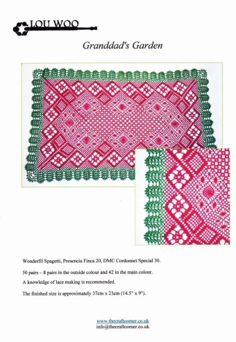 Granddad's Garden Torchon Bobbin Lace Pattern