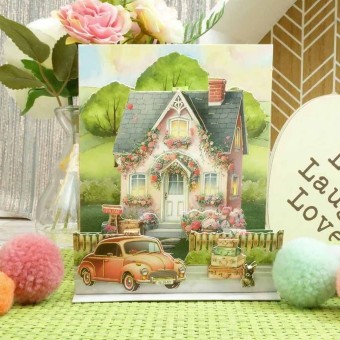 Happy Little Home Pop Up Stepper Card Paper C