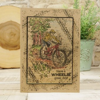 Have a Wheelie Great Day Rubber Stamp by Hunk