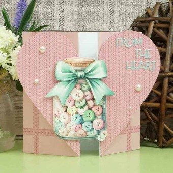 Heart Gatefold Luxury Shaped Card Blank & Env