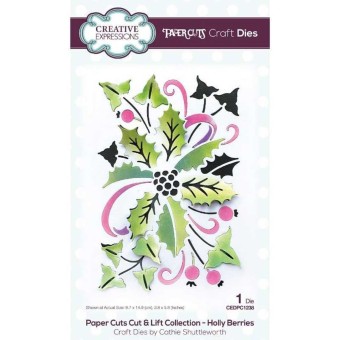 Holly Berries Paper Cut & Lift Craft Metal Di