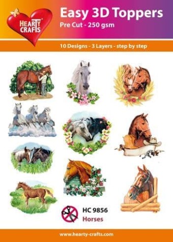 Horses Easy 3D  Craft Toppers for Paper Card 