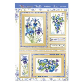 Indigo Bouquets Die Cut Luxury Topper Set For