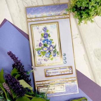 Indigo Bouquets Die Cut Luxury Topper Set For