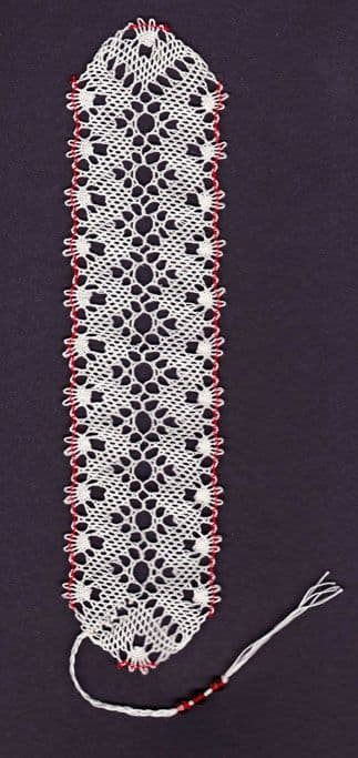 July Birthstone Bookmark Torchon Bobbin Lace 