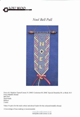 Noel Bell Pull Torchon Bobbin Lace Pattern