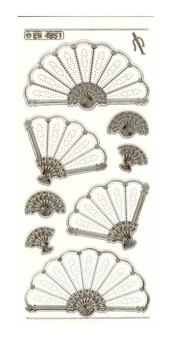 Large Fan Paper Embroidery Craft Sticker Peel