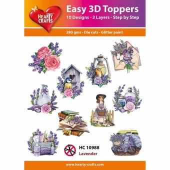 Lavender Easy 3D  Craft Toppers for Paper Car