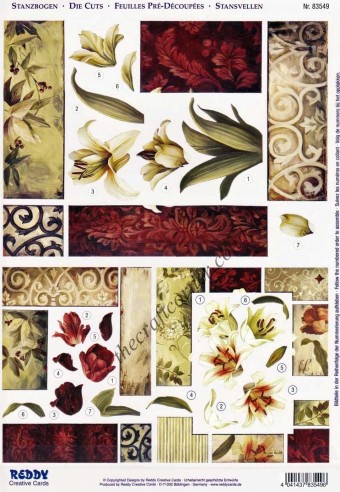 Lily &Tulip Burgundy Abstract Die Cut 3d Deco