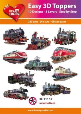 Locomotive Trains Easy 3D  Craft Toppers for 