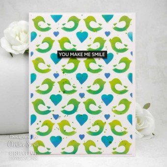 Love Birds DL  Slimline Stencil For Paper Cra