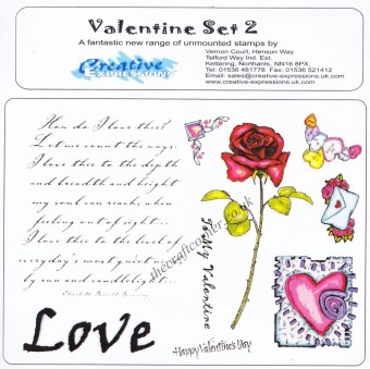 Love & Valentines Set 2 Unmounted Rubber Stam