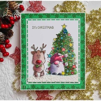 Mini Rudolph Clear Rubber Stamp for Paper Cra