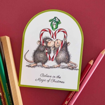 Mistletoe Kiss Cling Rubber Stamps By House-M