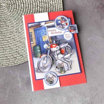 Motorbike & Tools 3pk Die Cut 3d Decoupage Cr