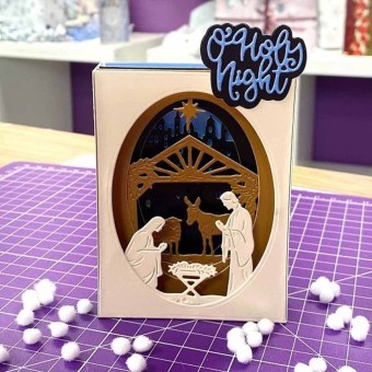 O' Holy Night Nativity Paper Craft Cutting Di