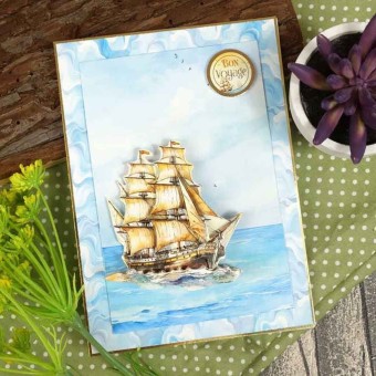 Ocean Waves Boats Die Cut 3d Decoupage Craft 