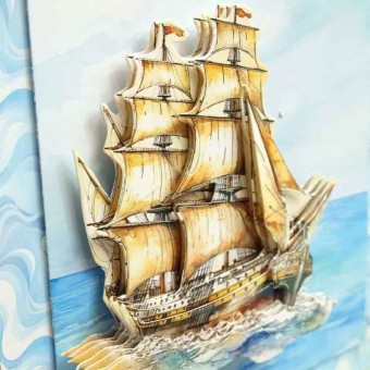 Ocean Waves Boats Die Cut 3d Decoupage Craft 