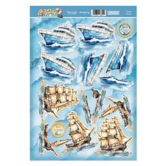 Ocean Waves Boats Die Cut 3d Decoupage Craft 