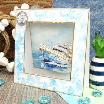 Ocean Waves Boats Die Cut 3d Decoupage Craft 