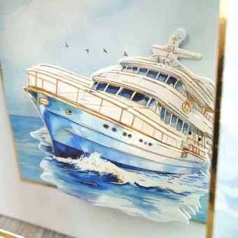 Ocean Waves Boats Die Cut 3d Decoupage Craft 