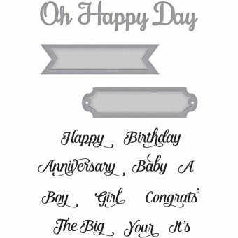 Oh Happy Day Sentiments Rubber Stamps & Metal