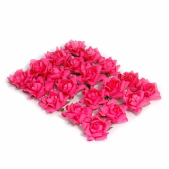 Paper Rose Heads With Wire Stems 3.4cm - Pk o