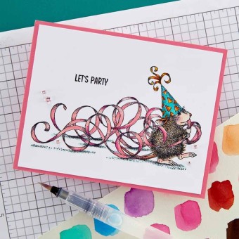 Party Streamers Cling Rubber Stamps By House-