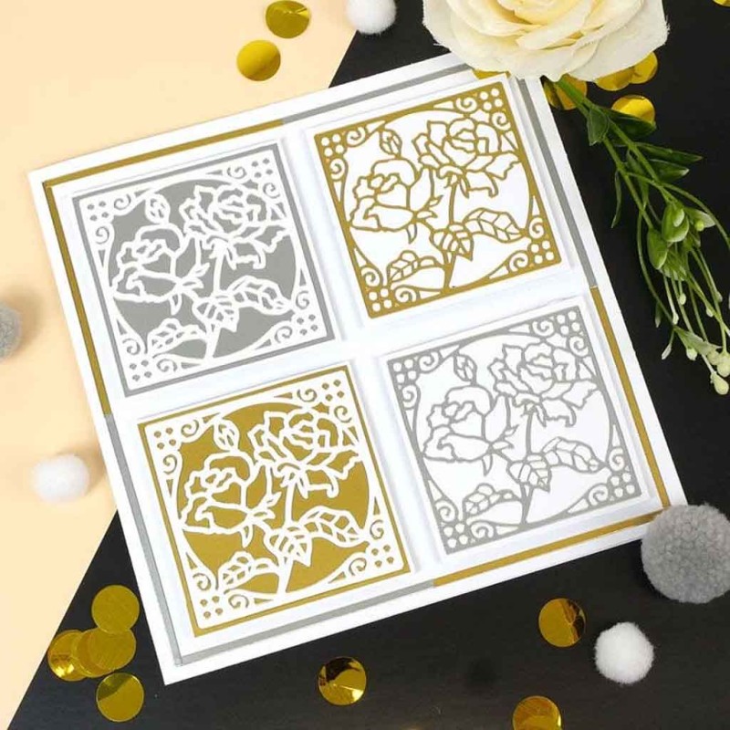 Floral Outlines Gold & Silver Peel Offs  by H