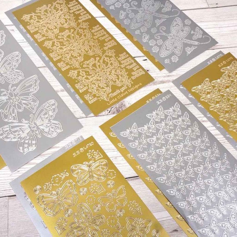 Borders & Corners Gold & Silver Peel Offs  by Hunkydory for Cardmaking