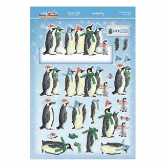 Penguin Parade Deco-Large Die Cut 3d Decoupag